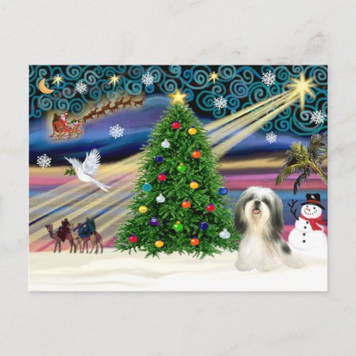 Christmas Magic Shih Tzu 4 Holiday Postcard