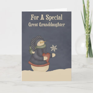 Christmas Magic Snowflake Great Granddaughter Holiday Card