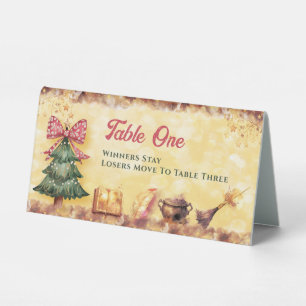 Christmas Magic Table One Bunco Table Tent