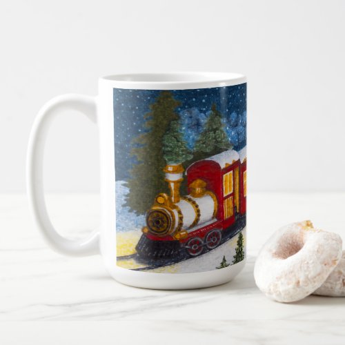 Christmas Magic Vintage Red Steam Train Mug