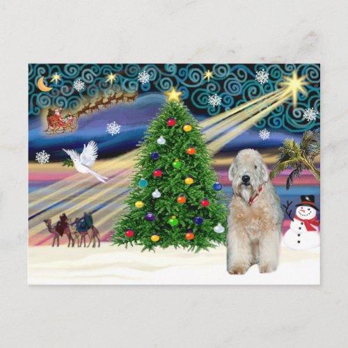 Christmas Magic Wheaten Terrier 5 Holiday Postcard