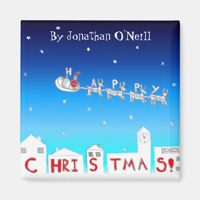 Christmas Magnet- Santa By Jonathan O'Neill Magnet (Front)