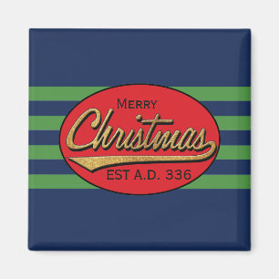 Christmas Magnet Square Christmas Retro