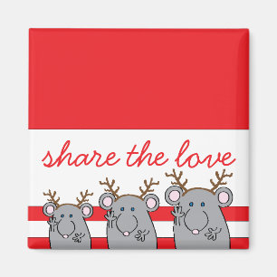 Christmas Magnet Square Merry Christmouse