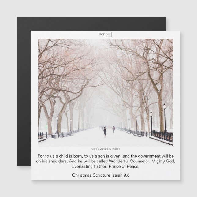 CHRISTMAS MAGNETIC CARD- ISAIAH 9:6 MAGNETIC INVITATION (Front/Back)