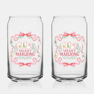 Christmas Mahjong   Monogram Can Glass