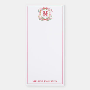 Christmas Mahjong Monogram Crest Magnetic Notepad