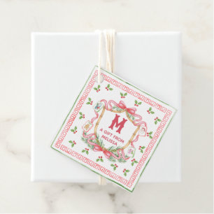 Christmas Mahjong Monogram Favor Tags