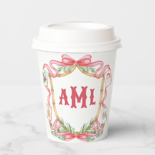 Christmas Mahjong Monogram Paper Cups