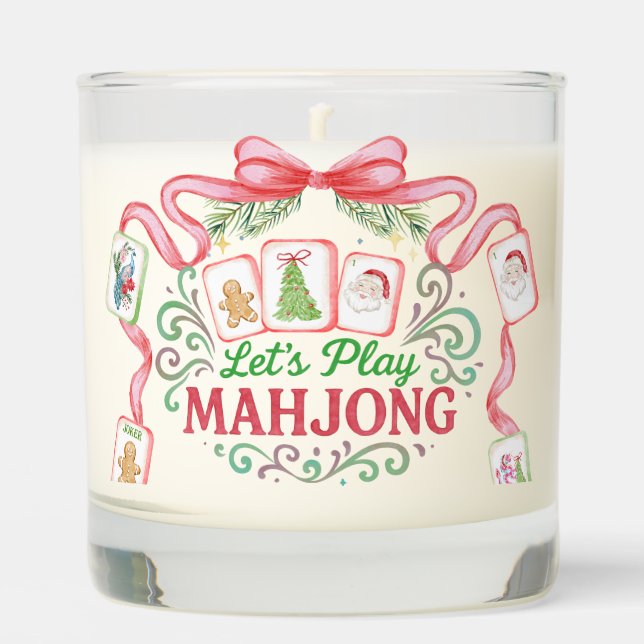 Christmas Mahjong | Monogram Scented Candle (Front)