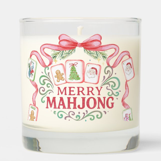 Christmas Mahjong | Monogram Scented Candle (Front)
