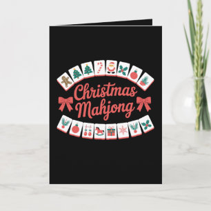 Christmas Mahjong Tiles Bows Xmas Holiday Season Card