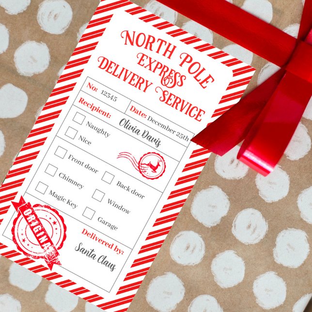 Christmas Mail From Santa North Pole Delivery Rectangular Sticker (Creator Uploaded)