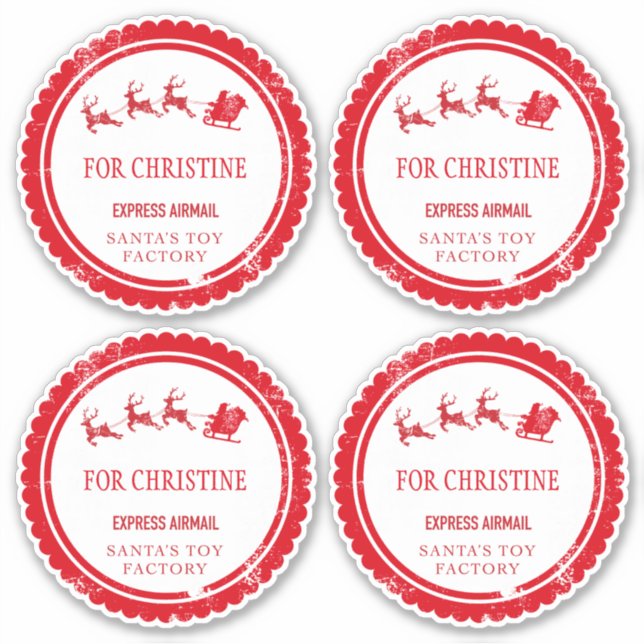 Christmas Mail From Santa North Pole Delivery Sticker (Front)