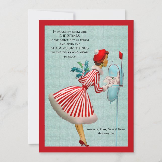 Christmas Mail Vintage Greeting Card (Front)