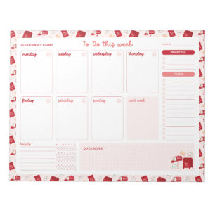 Christmas Mail Weekly To Do List Planner Notepad