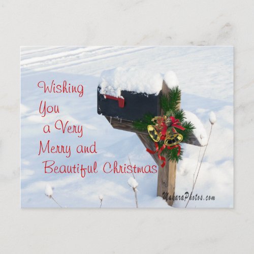 Christmas MailboxBells Postcard 2_ customize