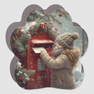Christmas mailbox cozy winter festive reading gift car magnet