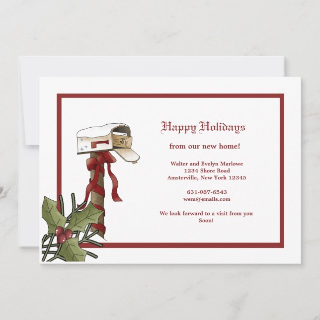 Christmas Mailbox Moving Announcement (Front)