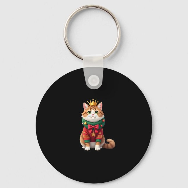 Christmas Maine Coon American Longhair (1) Keychain (Front)