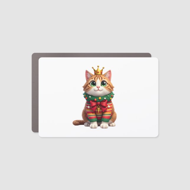 Christmas Maine Coon American Longhair (4) Car Magnet (Front)