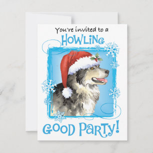 Christmas Malemute Invitation