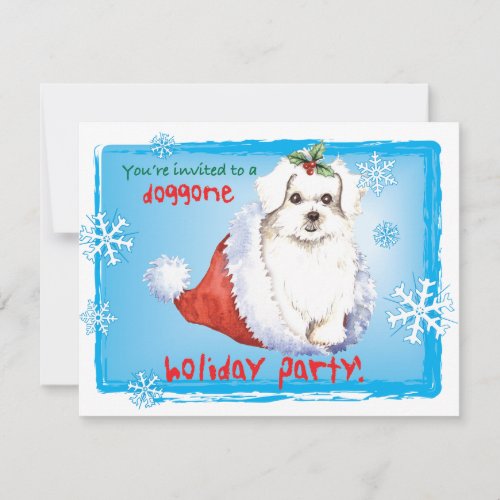 Christmas Maltese Holiday Invitation