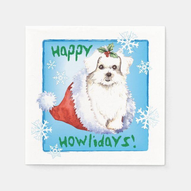 Christmas Maltese Napkins (Front)