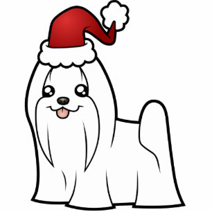 Christmas Maltese Ornament (show cut)