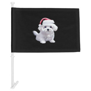 Christmas Maltese - Perfect For Animal Lovers Clas Car Flag