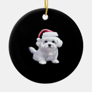 Christmas Maltese - Perfect For Animal Lovers Clas Ceramic Ornament