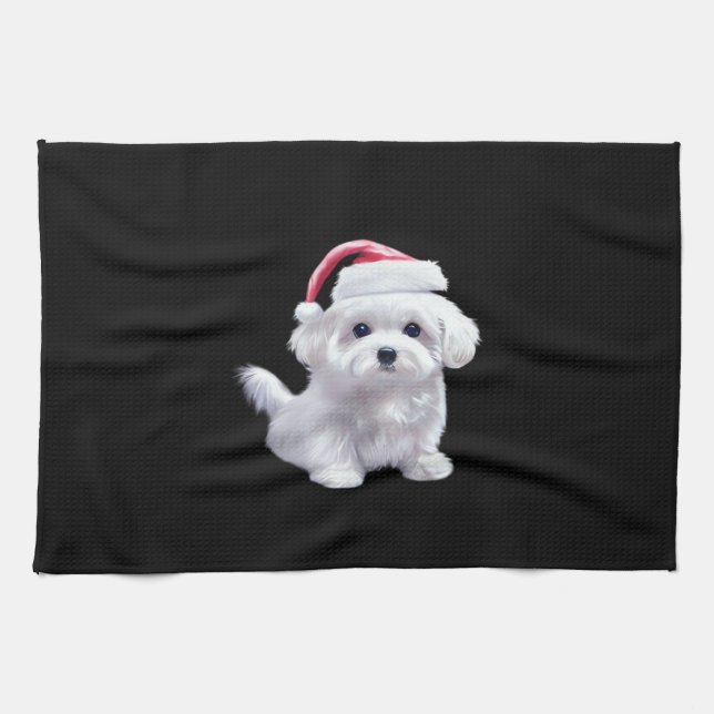 Christmas Maltese - Perfect For Animal Lovers Clas Kitchen Towel (Horizontal)