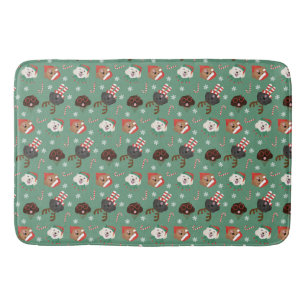 Christmas Maltipoo Dogs Bath Mat