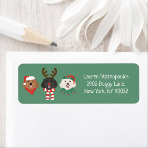 Christmas Maltipoo Dogs Label