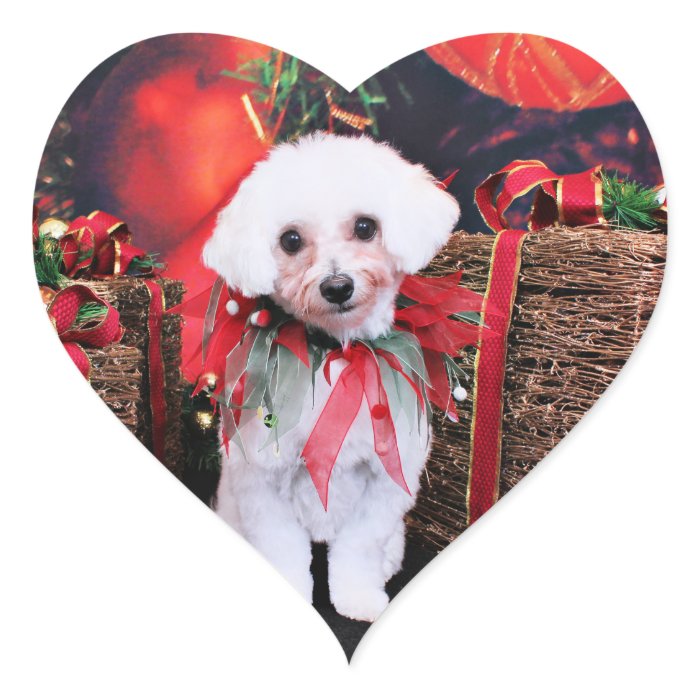 Christmas   MaltiPoo   Molly Heart Stickers