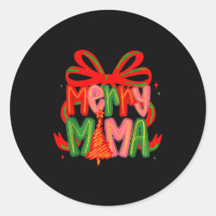 Christmas Mama Coquette Retro Graphic 90s Vintage  Classic Round Sticker