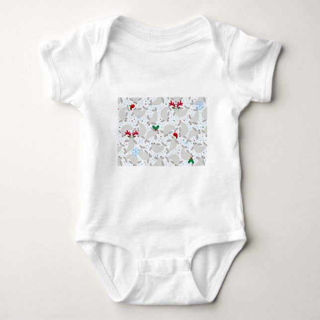 christmas manatee baby bodysuit (Front)