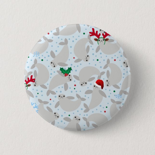 christmas manatee button (Front)