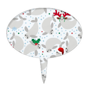 christmas manatee cake topper