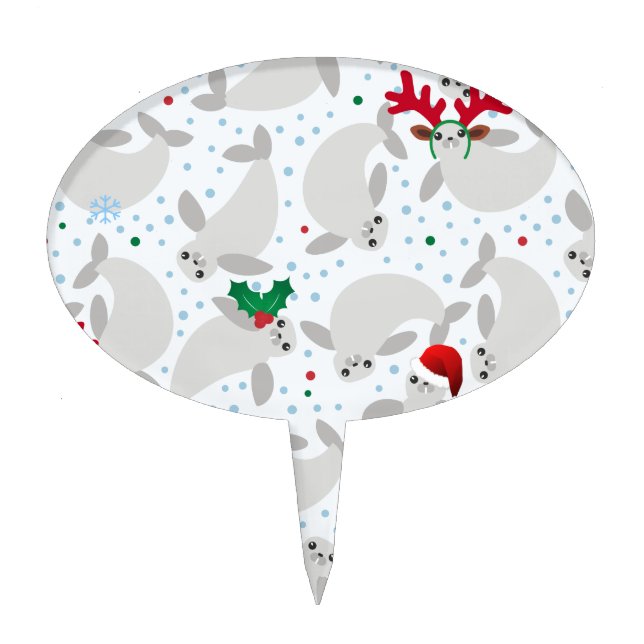 christmas manatee cake topper (Front)