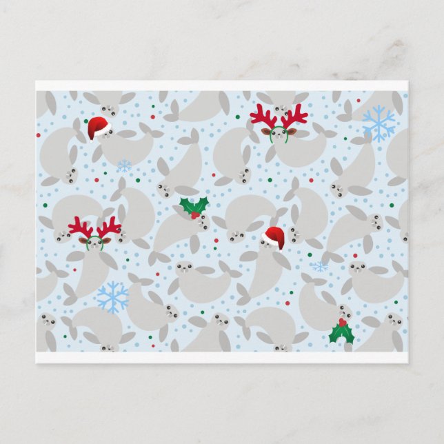 christmas manatee holiday postcard (Front)