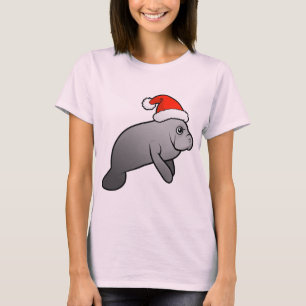 Christmas Manatee Santa T-Shirt