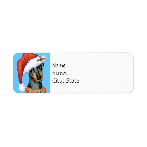 Christmas Manchester Terrier Label