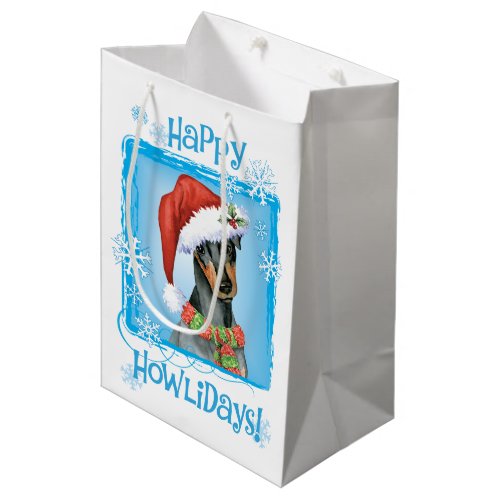 Christmas Manchester Terrier Medium Gift Bag