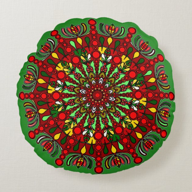 Christmas Mandala Floor Cushion