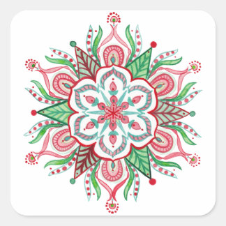 Christmas Mandala Snowflake Stickers