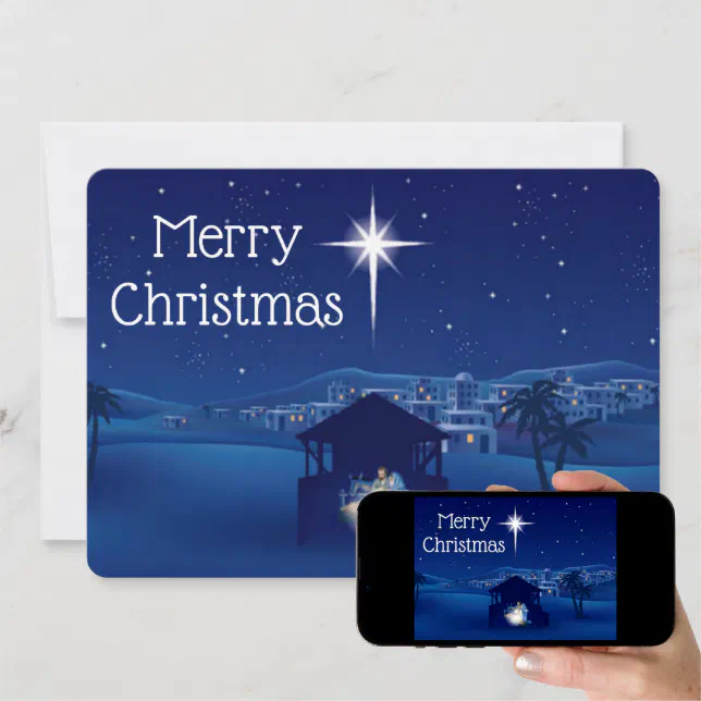 Christmas Manger Holiday Card | Zazzle
