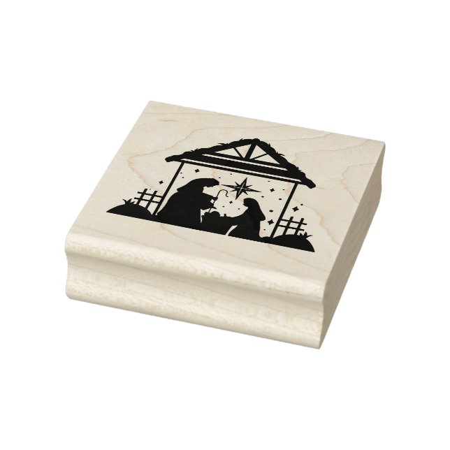 Christmas Manger Nativity Rubber Stamp (Stamp)