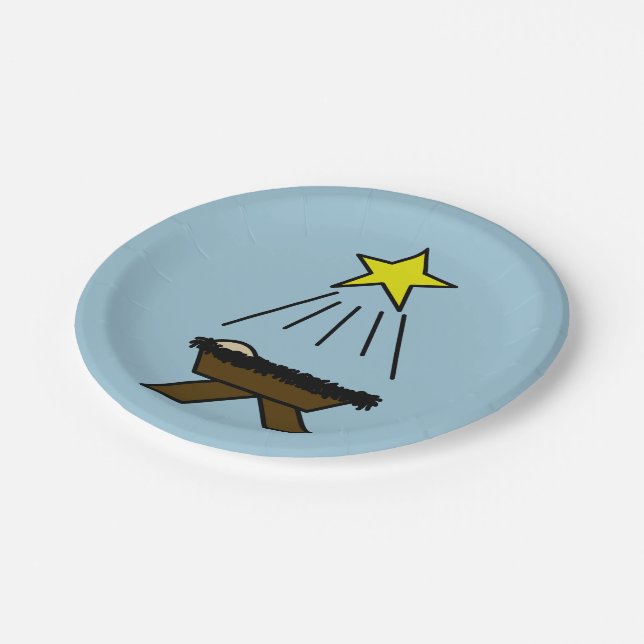Christmas Manger Paper Plates (Angled)
