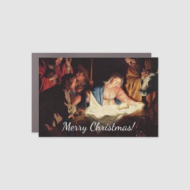 Christmas Manger Scene Car Magnet (Front)
